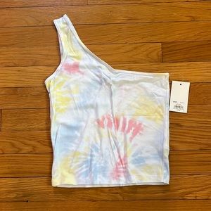 Tie dye one shoulder shirt